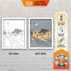 Đèn Ngủ Để Bàn Tranh Quang Chiếu, Cột Đèn Bên Hẻm Nhỏ DECORNOW DCN-QC10