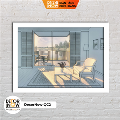 Đèn Ngủ Để Bàn Tranh Quang Chiếu, Phòng Khách Có Ban Công Chill Bên Hồ DECORNOW DCN-QC2