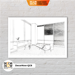 Tranh Bật Đèn, Tranh Quang Chiếu Phòng Làm Việc View Hồ DECORNOW DCN-QC8