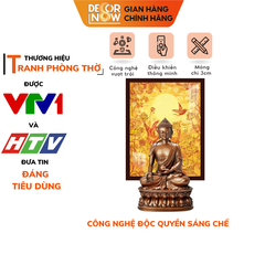 Tranh Trúc Chỉ Đứng In Hoa Sen DECORNOW DCN-TC294