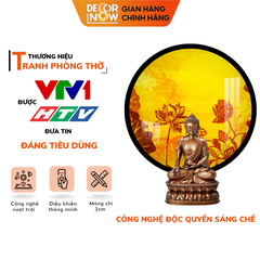 Tranh Trúc Chỉ In, Đèn Hào Quang Hoa Sen DECORNOW DCN-TC8