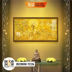 Tranh Trúc Chỉ Ngang In Hoa Sen DECORNOW DCN-TC90