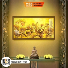 Tranh Trúc Chỉ Ngang In Hoa Sen DECORNOW DCN-TC90