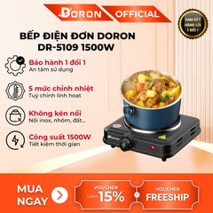 Bếp điện đơn DORON 5109 1500W chống nhiệt, an toàn cho mọi gia đình
