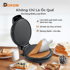 Máy làm ốc quế đơn DORON_123, 1000W làm vỏ ốc quế cuộn