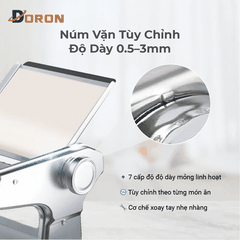 Máy làm mỳ sợi DORON, máy cán bột 3 lưỡi dao làm mì tươi, vỏ bánh đa năng