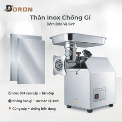 Máy đùn thịt công nghiệp DORON_172, 850W xay thịt đa năng nhồi xúc xích, lạp xưởng