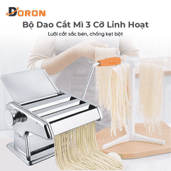 Máy làm mỳ sợi DORON, máy cán bột 3 lưỡi dao làm mì tươi, vỏ bánh đa năng