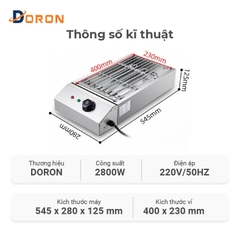 Bếp nướng BBQ điện công nghiệp DORON_169 không khói, nướng hải sản, thịt xiên