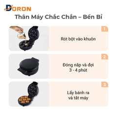 Máy làm bánh bông lan trứng DORON  DR-166 750W 7 lỗ bánh
