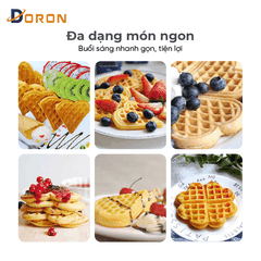 Máy làm bánh waffle công nghiệp đơn DORON_135, nướng bánh kẹp tàn ong khuôn trái tim