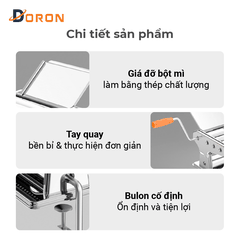 Máy làm mỳ sợi DORON, máy cán bột 3 lưỡi dao làm mì tươi, vỏ bánh đa năng