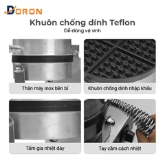 Máy làm bánh bông lan công nghiệp DORON_133 , 200W kiểm soát nhiệt độ chính xác, bánh thơm ngon