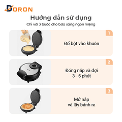 Máy làm ốc quế đơn DORON_123, 1000W làm vỏ ốc quế cuộn