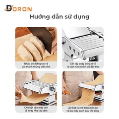 Máy làm mỳ sợi DORON, máy cán bột 3 lưỡi dao làm mì tươi, vỏ bánh đa năng