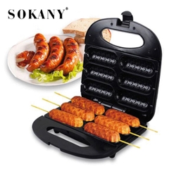 Máy nướng xúc xich SOKANY 750W gia nhiệt kép, chống dính telfon cao cấp