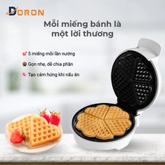 Máy làm bánh waffle đơn DORON_146 1200W nướng bánh waffle gia đình, làm nóng nhanh