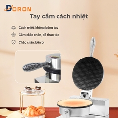 Máy làm bánh ốc quế công nghiệp DORON_130,1200W điều chỉnh 50 - 250 độ, làm nóng nhanh