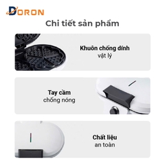 Máy làm bánh waffle đôi DORON 147 1200W điều chỉnh 50 - 250 độ, làm nóng nhanh