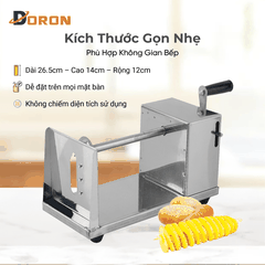 Máy cắt lốc xoáy khoai tây DORON inox không rỉ, sạch sẽ, tiện lợi