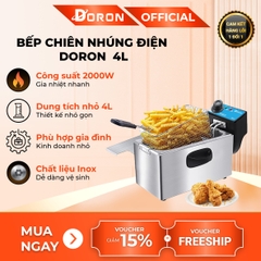 Bếp chiên nhúng điện 4L đơn DORON 2000W nhiệt độ cao, sôi cực nhanh