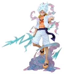 Mô Hình OnePiece Luffy gear 5 dáng đứng tay cầm sét Đế Trong - Cao 24cm - Nặng 400gram , Figure OnePiece - Full Box - (A-13)