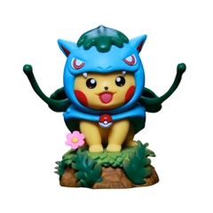 Hàng Cao Cấp -  Mô Hình Pokemon pikachu cosplay Fushigibana bản cao cấp - Cao : 12cm - Nặng : 300gram - Figure pokemon - Full Box - K9-T3-S7