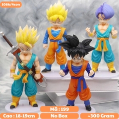 Mô Hình Dragon Ball Bộ 4 Goku và Trunks kids - cao 18-19cm - nặng 1kg2 - DragonBall - NoBox - (F-12)