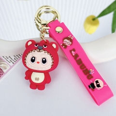Móc Khóa labubu gấu dâu - Dây móc dài : 10cm - Mô Hình Cao : 6cm - Nặng : 50gram - No Box : bọc túi OPP K76-T3-S4
