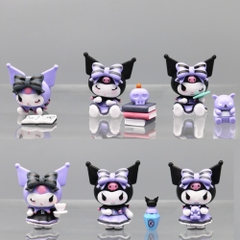 Mô Hình Kuromi bộ 6 hộp kuromi bản B - Cao 6-7cm - Nặng 500gram - Bọc Túi Opp - Hộp Màu - K33-T1-S6