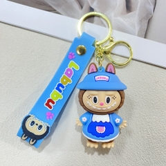Móc Khóa labubu mũ váy xanh biển - Dây móc dài : 10cm - Mô Hình Cao : 6cm - Nặng : 50gram - No Box : bọc túi OPP K76-T2-S7