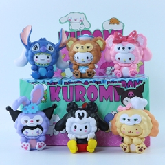 Mô hình kuromi bộ 6 kuromi cosplay blind box - cao 9.5cm - Nặng 500gram - Bọc Túi - Hộp Màu K24-T2-S11