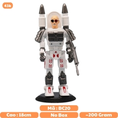Mô Hình Toilet Man Trắng Đầu trọc đeo kính nhân vật trong Skibidi Toilet - Cao 18cm - nặng 200Gram - Bọc túi OPP - No Box - K22-T2-S4