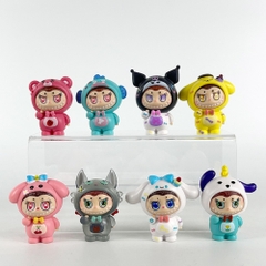 Hàng Cao Cấp - Mô hình labubu bộ 8 labubu cosplay blind box - cao 8cm - Nặng 300gram - Bọc Túi - Hộp Màu K23-T2-S9