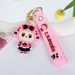 Móc Khóa labubu váy hồng đen - Dây móc dài : 10cm - Mô Hình Cao : 6cm - Nặng : 50gram - No Box : bọc túi OPP K76-T5-S3