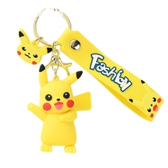 móc khóa pikachu vãy tay - dây dài 12cm mô hình cao 7.5cm - nặng : 50gram - no box  K77-T1-S7
