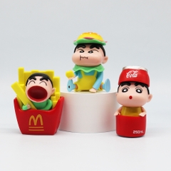 Mô Hình bộ 6 Shin đồ ăn nhanh - Cao 4-7cm - nặng 300gram - Figure Cậu Bé Bút Chì - bọc túi OPP - Hộp Màu - Hm38 - K23-T3-S5