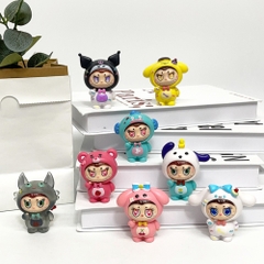 Hàng Cao Cấp - Mô hình labubu bộ 8 labubu cosplay blind box - cao 8cm - Nặng 300gram - Bọc Túi - Hộp Màu K23-T2-S9