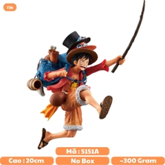 Mô Hình One Piece Luffy gear 2 trong bộ 3 anh em - Cao 20cm - Nặng 250 gram - No box - K18-T1-S4