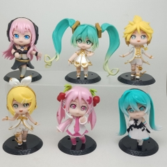 Mô Hình Hatsune Miku bộ 6 mô hình miku Bản C - Cao 9cm - nặng 300gram - Figure Miku - Bọc Túi - box màu - K32-T2-S2