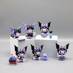 Mô Hình Kuromi bộ 6 hộp kuromi bản B - Cao 6-7cm - Nặng 500gram - Bọc Túi Opp - Hộp Màu - K33-T1-S6