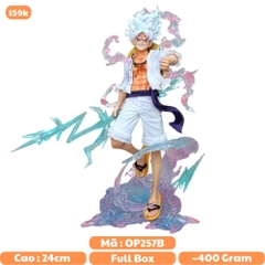 Mô Hình OnePiece Luffy gear 5 dáng đứng tay cầm sét Đế Trong - Cao 24cm - Nặng 400gram , Figure OnePiece - Full Box - (A-13)
