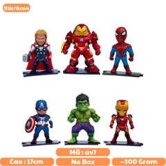 Mô Hình Avenger Bộ 6 các nhân vật siêu anh hùng  - Cao 7cm - nặng 300gram - No Box - Figure Avenger - Bọc túi - No box -K12-T1-S6