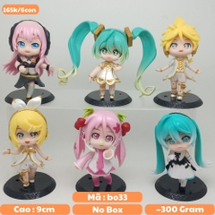 Mô Hình Hatsune Miku bộ 6 mô hình miku Bản C - Cao 9cm - nặng 300gram - Figure Miku - Bọc Túi - box màu - K32-T2-S2