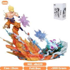 Mô hình DragonBall Goku đại chiến Frieza - Cao 21cm - rộng 26cm - nặng 500gram + FULL BOX + Phụ kiện đi kèm : LED + hiệu ứng ở tay - Dragon Ball - Có Hộp màu  K6-T4-S8
