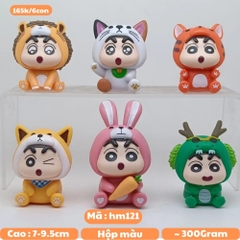 Mô Hình bộ 6 Shin bút chì cosplay động vật - Cao 7-9.5cm - nặng 300gram - Figure Cậu Bé Bút Chì - bọc túi OPP - No box - HM121 - K23-T3-S6