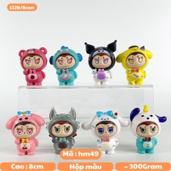 Hàng Cao Cấp - Mô hình labubu bộ 8 labubu cosplay blind box - cao 8cm - Nặng 300gram - Bọc Túi - Hộp Màu K23-T2-S9