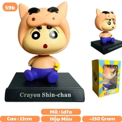 Mô Hình Shin cosplay lợn hồng lắc đầu - cao 13cm - ngang 9cm - dọc 7cm - nặng 200gram + Hộp Màu - K73-T2-S9