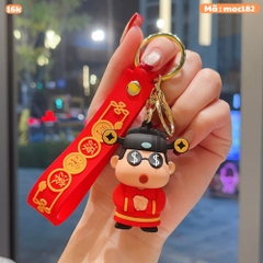 móc shin thần tài đeo kính - dây dài 11cm mô hình cao 6cm - nặng : 50gram - no box K78-T5-S7