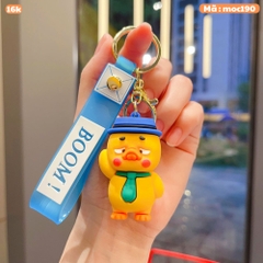 móc khóa vịt đội mũ xanh - dây dài 10cm mô hình cao 6cm - nặng : 50gram - no box K77-T1-S2